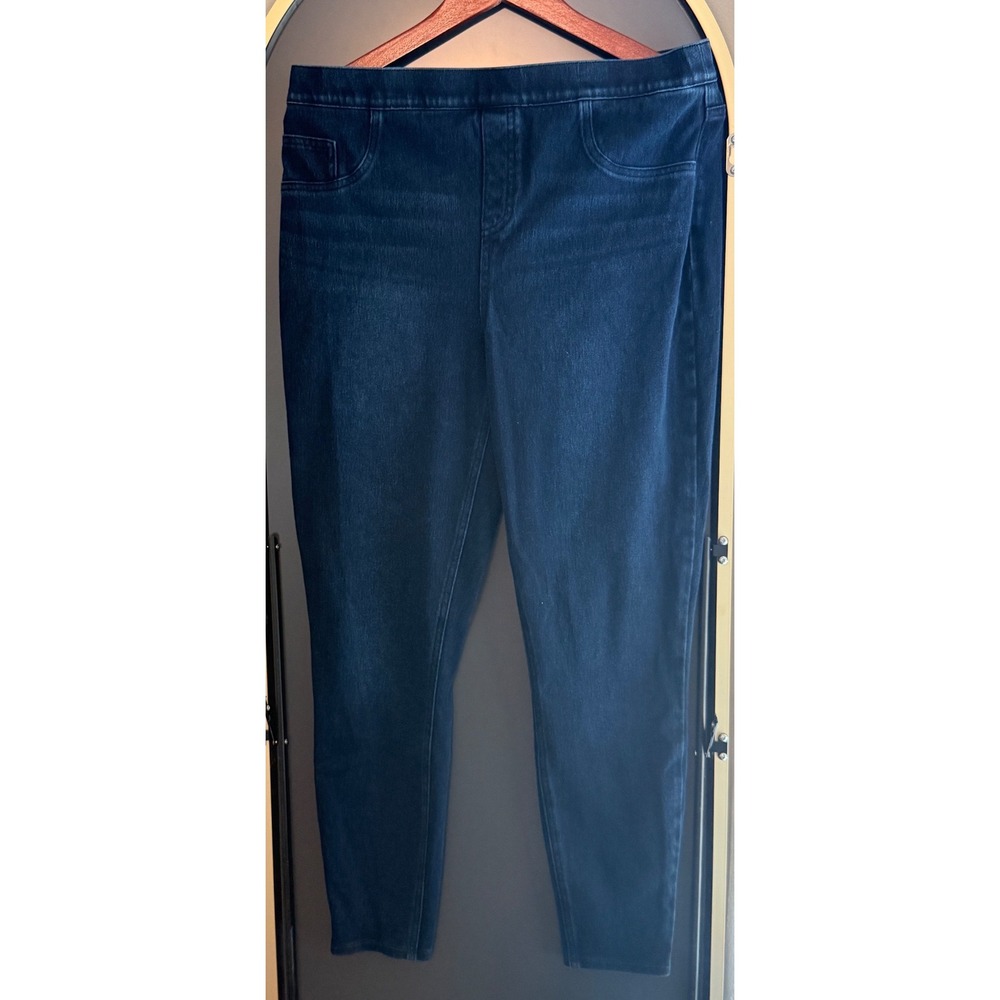 Spanx Womens XL Dark Wash Denim Leggings Shaping Pull On Jean-ish Pants 20018R⁠